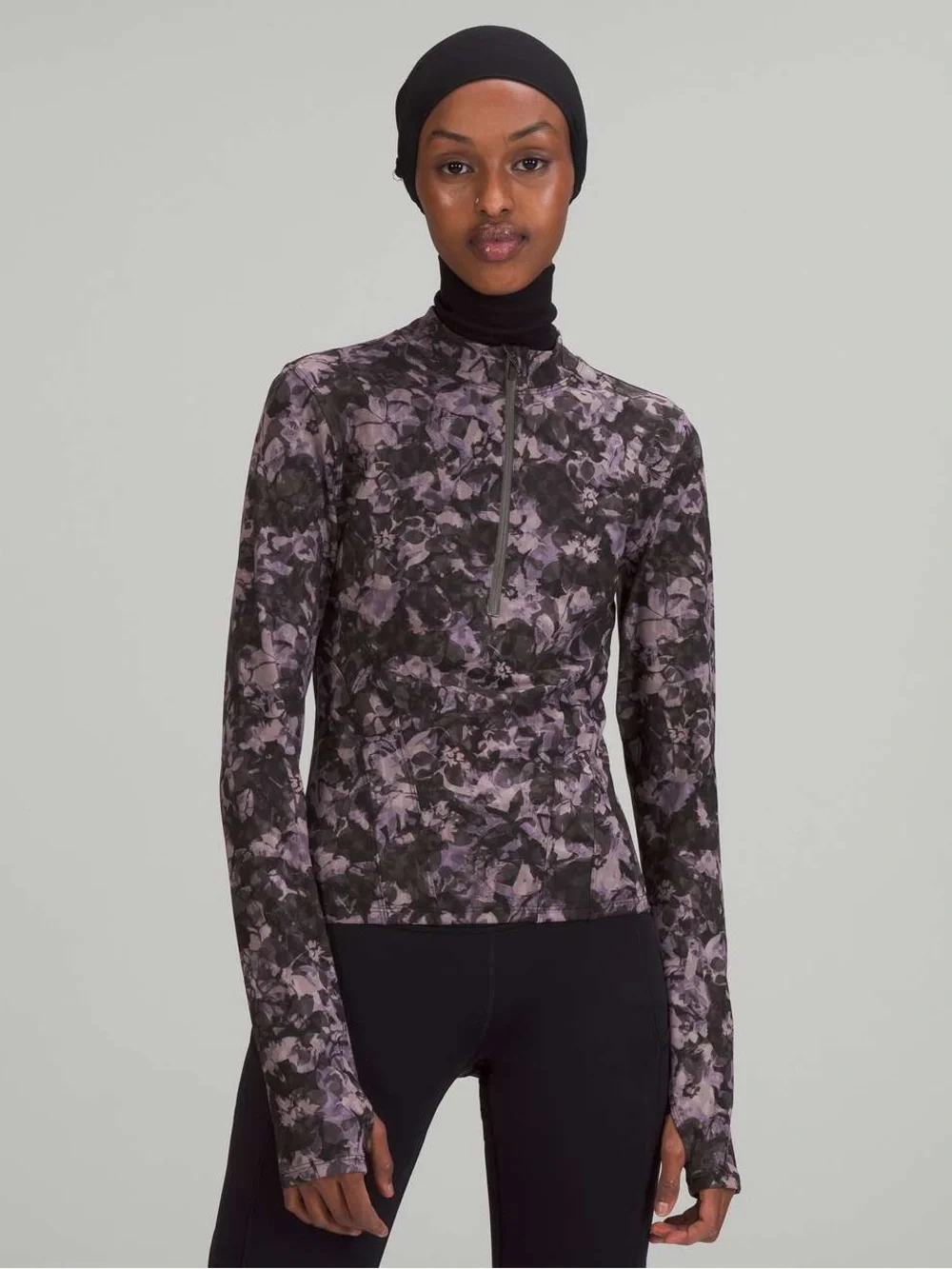 051. Lululemon Luxtreme Running Half-Zip Inflect Floral Lunar Rock Multi